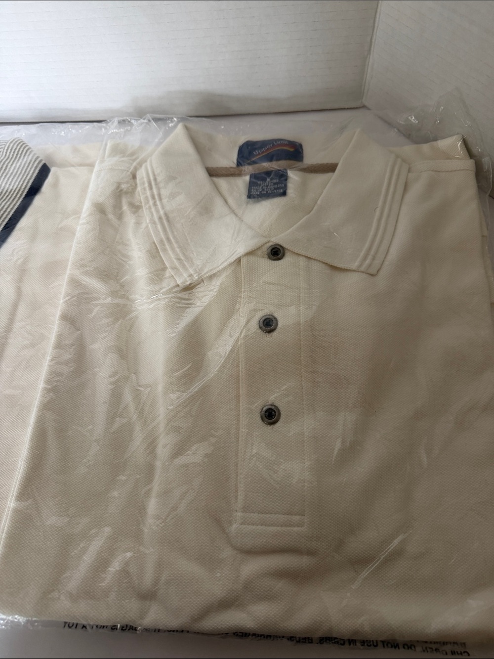 Men's Cream Three-Button Polo Shirt